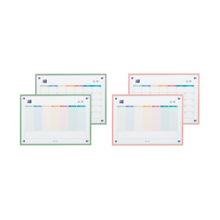 Agenda Oxford A3 reversibile settimana e mese + Compl - 2 colori - Formato grande per un'organizzazione efficiente 4pz 4pz