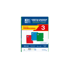 Oxford School Classic Pack 3 - Quaderno pinzato Openflex - Copertina in plastica A4 - 4x4 con margine - 48 fogli - 3 colori