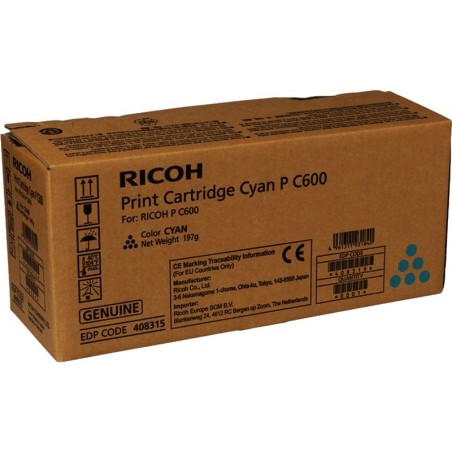 Cartuccia toner originale ciano Ricoh PC600 - 408315/P C600C