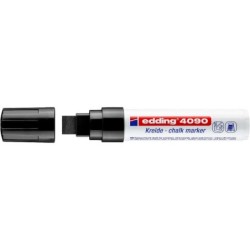 Pennarello a gesso liquido Edding 4090 - Punta a scalpello - Tratto tra 4 e 15 mm - Odore neutro - Colore nero 5pz 5pz