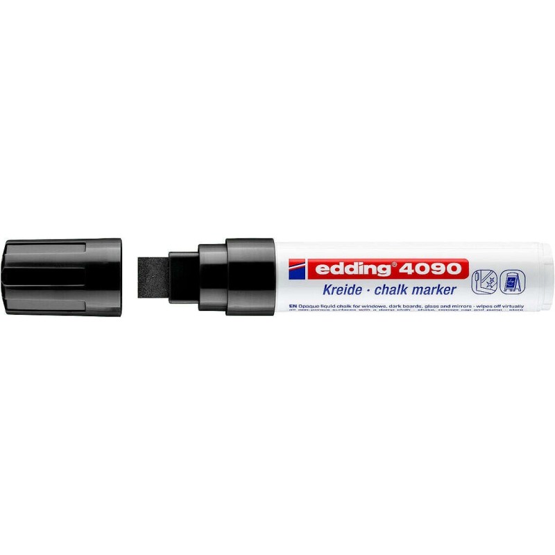 Pennarello a gesso liquido Edding 4090 - Punta a scalpello - Tratto tra 4 e 15 mm - Odore neutro - Colore nero 5pz 5pz Pennarello a gesso liquido Edding 4090 - Punta a scalpello - Tratto tra 4 e 15 mm - Odore neutro - Colore nero 5pz 5pz