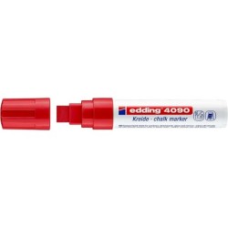 Edding 4090 Rotulador de Tiza Liquida - Punta Biselada - Trazo entre 4 y 15mm - Olor Neutro - Color Rojo
