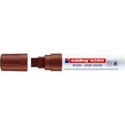 Pennarello a gesso liquido Edding 4090 - Punta a scalpello - Linea tra 4 e 15 mm - Odore neutro - Colore marrone 5pz 5pz