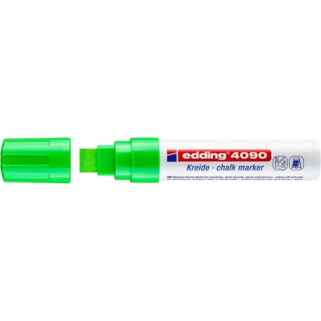 Edding 4090 Rotulador de Tiza Liquida - Punta Biselada - Trazo entre 4 y 15mm - Olor Neutro - Color Verde Claro