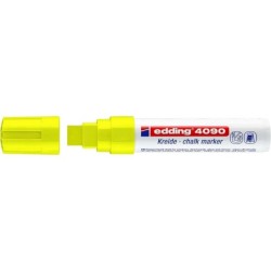 Edding 4090 Rotulador de Tiza Liquida - Punta Biselada - Trazo entre 4 y 15mm - Olor Neutro - Color Amarillo Neon