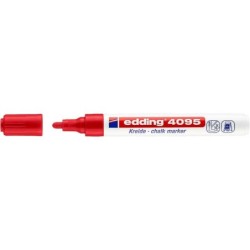 Pennarello a gesso liquido Edding 4095 - Punta Rotonda - Tratto tra 2 e 3 mm - Odore neutro - Colore rosso 10pz 10pz
