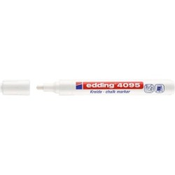 Pennarello a gesso liquido Edding 4095 - Punta rotonda - Linea tra 2 e 3 mm - Odore neutro - Colore bianco 10pz 10pz