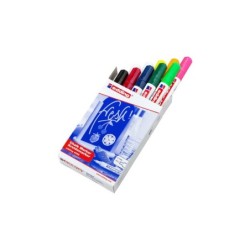 Edding 4095 Pack de 10 Rotuladores de Tiza Liquida - Punta Redonda - Trazo 2-3mm - Olor Neutro - Colores Surtidos