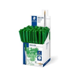 Penna a sfera Staedtler Stick 430 con cappuccio - Punta da 0,35 mm - Inchiostro permanente - Colore verde 50pz 50pz