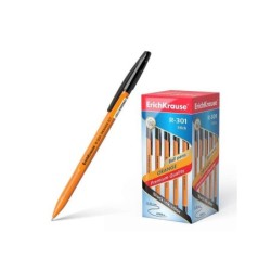 Erichkrause Boligrafo R-301 Naranja Stick 0.7 - Cuerpo Hexagonal Opaco - Punta de 0.7mm - Tinta de Secado Rapido - Color Negro