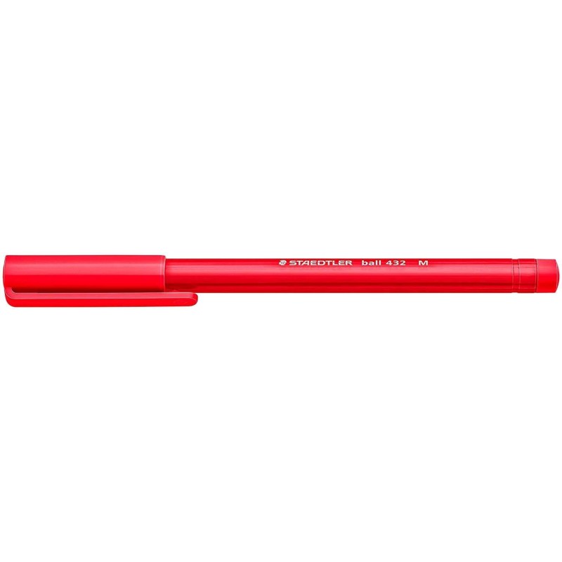 Penna a sfera Staedtler Ball 432 - Punta da 0,45 mm - Inchiostro indelebile - Colore rosso 10pz 10pz Penna a sfera Staedtler Ball 432 - Punta da 0,45 mm - Inchiostro indelebile - Colore rosso 10pz 10pz