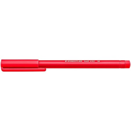 Penna a sfera Staedtler Ball 432 - Punta da 0,45 mm - Inchiostro indelebile - Colore rosso 10pz 10pz