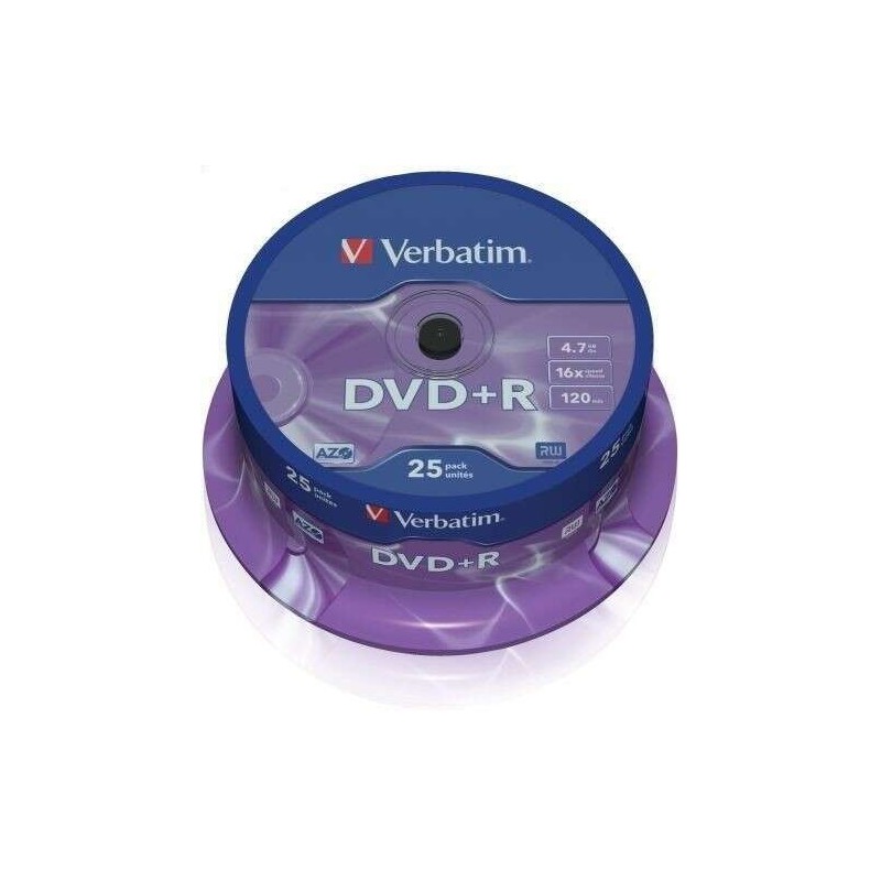 Verbatim DVD+R 16x 4,7 GB (vasetto da 25 unità) Verbatim DVD+R 16x 4,7 GB (vasetto da 25 unità)