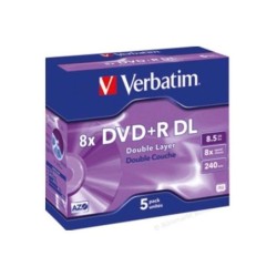 Confezione Verbatim DVD+R Double Layer 8x8,5 GB (confezione da 5 unità)
