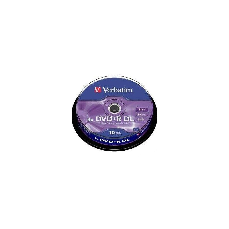 Verbatim DVD+R doppio strato 8x 8,5 GB (tubo da 10 unità) Verbatim DVD+R doppio strato 8x 8,5 GB (tubo da 10 unità)