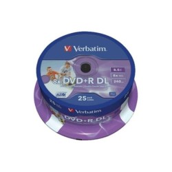 Verbatim DVD+R stampabili doppio strato 8 x 8,5 GB (vasca da 25 unità)