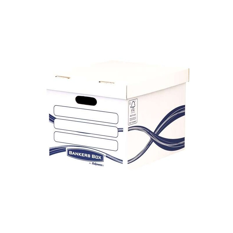 Fellowes Bankers Box Basic Contenedor de Archivos - Montaje Manual - Carton Reciclado Certificacion FSC Fellowes Bankers Box Basic Contenedor de Archivos - Montaje Manual - Carton Reciclado Certificacion FSC