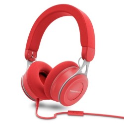 Cuffie Energy Sistem con Microfono - Ultraleggere e con Cavo Piatto Antigroviglio - Colore Rosso