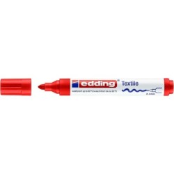Edding 4500 Pennarello Permanente per Tessuti - Punta Tonda - Linea tra 2 e 3 mm - Odore Neutro - Asciugatura Rapida - Colore Ro