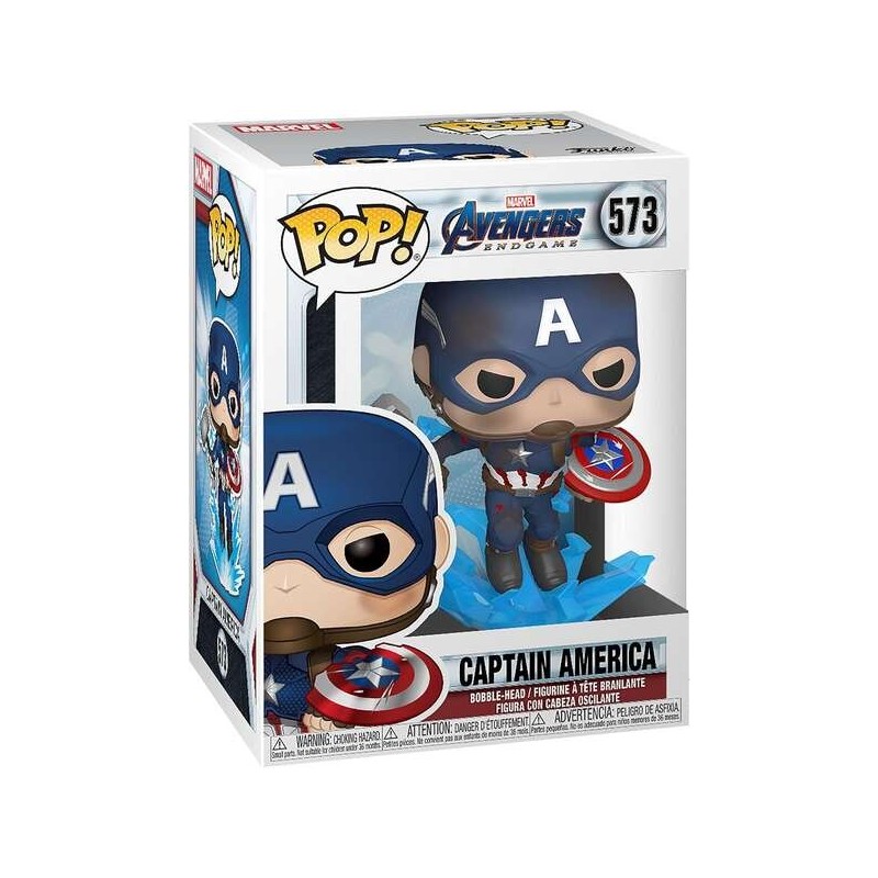 Funko Pop Marvel Avengers Endgame Capitan America con scudo rotto e Mjolnir - Figura in vinile - Altezza 9 cm circa. Funko Pop Marvel Avengers Endgame Capitan America con scudo rotto e Mjolnir - Figura in vinile - Altezza 9 cm circa.