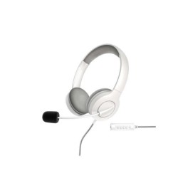 Cuffie da Ufficio Energy Sistem 3 - Spina USB e 3,5mm - Controllo Volume e Mute - Braccio Microfono Retrattile - Colore Bianco
