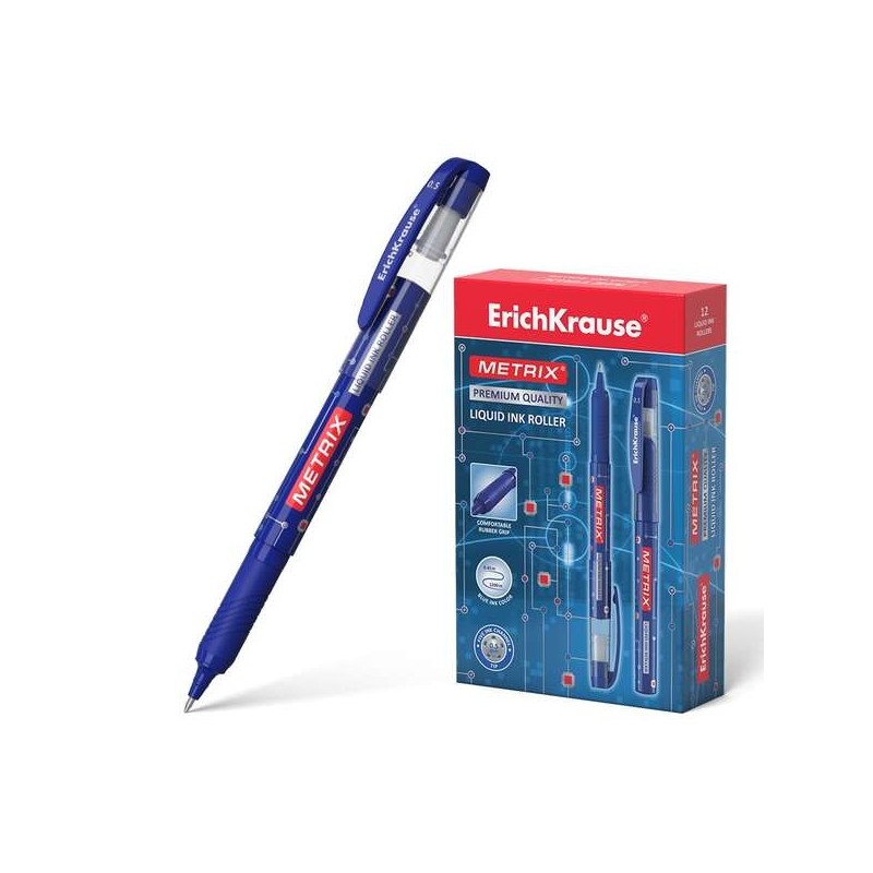 Erichkrause Metrix - Roller Clasico con Punta Normal - Cuerpo Ligero de Plastico - Tinta de Gel de Secado Rapido - Color Azul Erichkrause Metrix - Roller Clasico con Punta Normal - Cuerpo Ligero de Plastico - Tinta de Gel de Secado Rapido - Color Azul