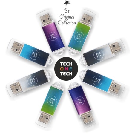 TechOneTech Be Original Gradient Savings Confezione da 8 unità flash USB 2.0 da 32 GB - Disegni assortiti (Pendrive)