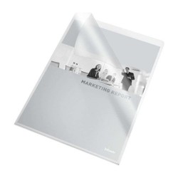 Esselte 30Q Caja de 100 Dossiers Uñero - Formato Folio - PVC Flexible - Grosor 140 Micras - Color Transparente
