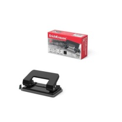Erichkrause Quadro Punch - Perfora fino a 10 fogli - Corpo e meccanismo in acciaio - 2 anni di garanzia - Colore nero