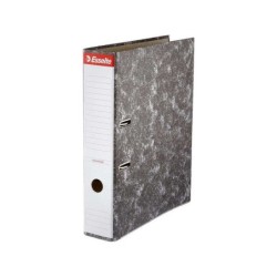 Esselte Archivador de Palanca - Carton - Formato Folio - Lomo 75mm - Capacidad para 500 Hojas - Color Negro Jaspeado