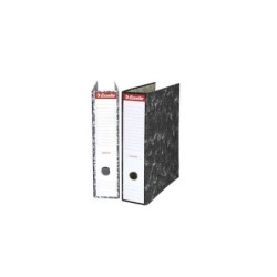 Raccoglitore a leva Esselte - Cartone - Angoli in metallo - Dorso 75 mm - Capacità per 500 fogli - Colore nero screziato 20pz 20
