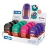 Milan Capsule Copper Espositore da 12 Temperamatite - Lama in Acciaio - Gomma - Lama di Sicurezza - Colori Assortiti