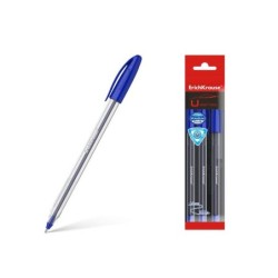 Erichkrause Pack de 3 Boligrafos U-108 Classic Stick 1.0 - Ultra Glide Technology - Color Azul