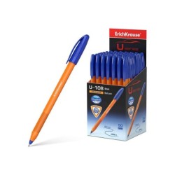 Erichkrause Boligrafo U-108 Naranja Stick - Ultra Glide Technology - Tinta Azul