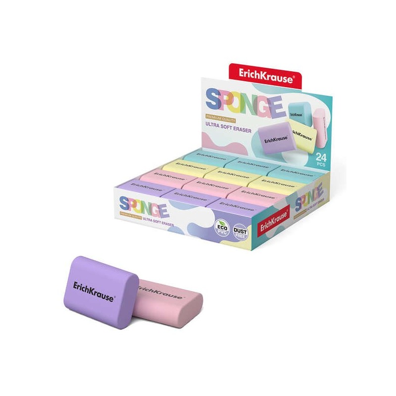 Erichkrause Sponge Goma de Borrar - Borrador Super Suave - Forma Ergonomica - Hipoalergenico Eco-Pvc - Color Blanco Erichkrause Sponge Goma de Borrar - Borrador Super Suave - Forma Ergonomica - Hipoalergenico Eco-Pvc - Color Blanco