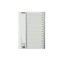 Esselte Bolsa de 25 Indices Numericos de Plastico - Pestañas 1 al 31 - Multitaladro - Formato Folio - Color Gris