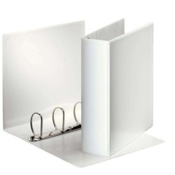 Esselte Cartella a marsupio Gamma Basic 60 mm - Meccanismo a 4 anelli misti - 2 tasche esterne - A4 - Bianco 10pz 10pz