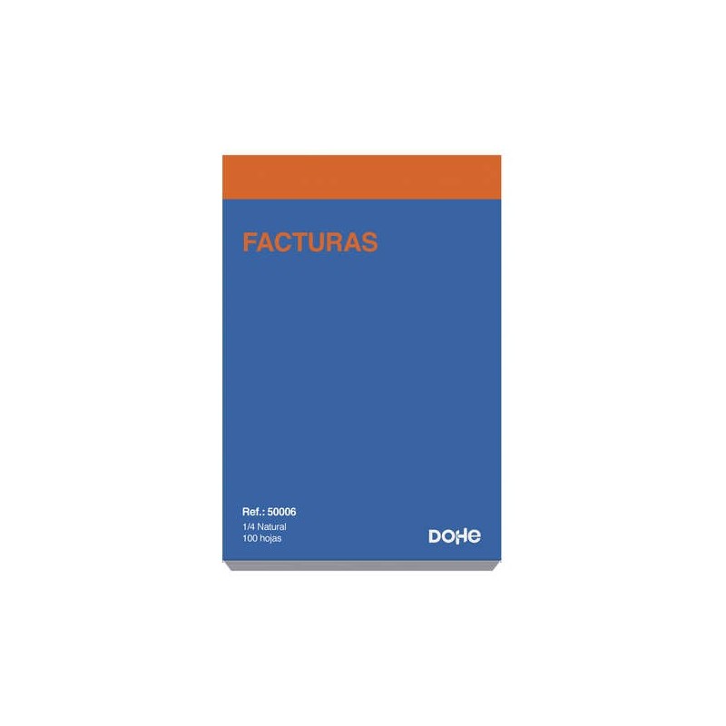 Dohe Talonario de Facturas - Cuarto Natural - 100 Hojas Preimpresas a 2 Tintas - Sencillo Dohe Talonario de Facturas - Cuarto Natural - 100 Hojas Preimpresas a 2 Tintas - Sencillo