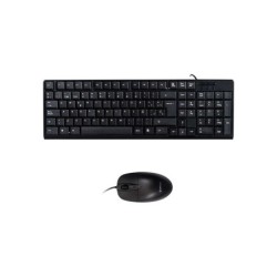 Unykach Pack de Teclado 105 Teclas, USB + Raton 1200ppp, 3 Botones, USB, Uso Ambidiestro - Color Negro