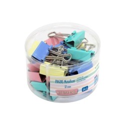Barattolo Dohe da 24 pinzette in metallo da 32 mm - Colori pastello assortiti
