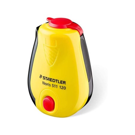Temperamatite Staedtler Noris con deposito - 1 foro - Affilatura in entrambe le direzioni - Colore giallo 12pz 12pz