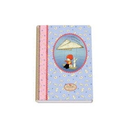Dohe Santoro Poppi Loves Messenger Quaderno a spirale con copertina rigida - Formato Folio da 80 fogli da 90 gr - Fogli con grig