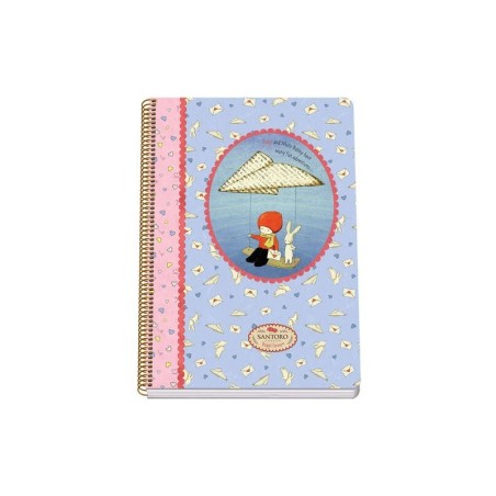 Dohe Santoro Poppi Loves Messenger Quaderno a spirale con copertina rigida - Formato Folio da 80 fogli da 90 gr - Fogli con grig
