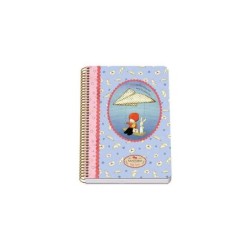 Dohe Santoro Poppi Loves Messenger Quaderno a spirale con copertina rigida - Formato A5 con 80 fogli da 90 gr - Fogli con grigli