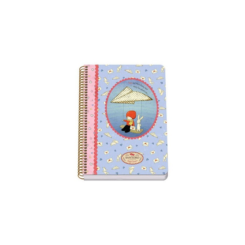 Dohe Santoro Poppi Loves Messenger Cuaderno Espiral Tapa Rigida - Tamaño A5 de 80 Hojas 90gr - Hojas con Cuadricula 4mm Dohe Santoro Poppi Loves Messenger Cuaderno Espiral Tapa Rigida - Tamaño A5 de 80 Hojas 90gr - Hojas con Cuadricula 4mm