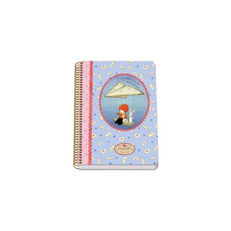Dohe Santoro Poppi Loves Messenger Cuaderno Espiral Tapa Rigida - Tamaño A5 de 80 Hojas 90gr - Hojas con Cuadricula 4mm