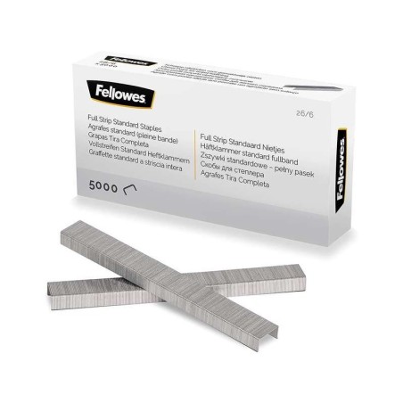 Punti metallici Fellowes a pieno carico 26/6 - Capacità di pinzatura circa 25 fogli - Scatola da 5000 punti metallici
