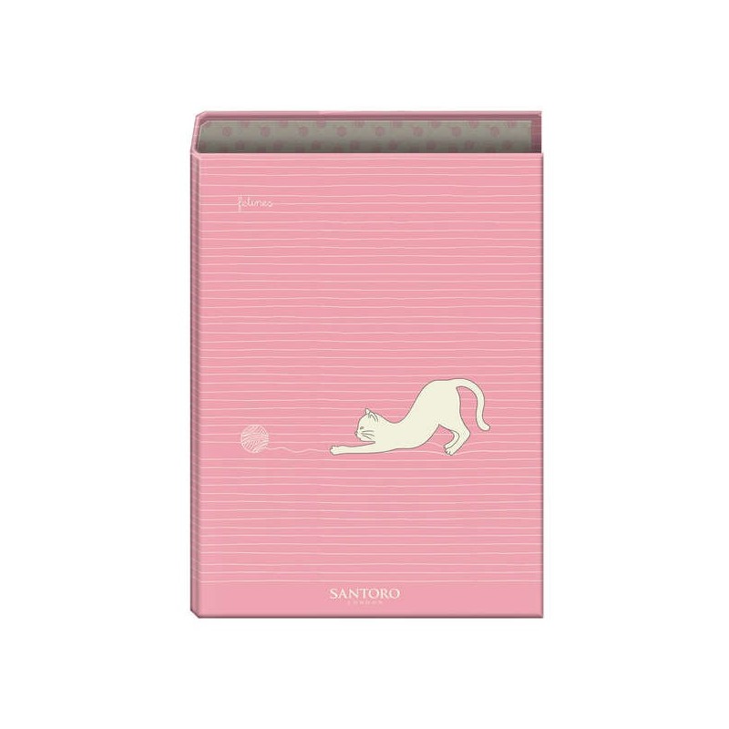 Dohe Santoro Felines Carpeta de 4 Anillas Formato Folio - Cubierta de Carton Forrado - Anillas Niqueladas de 40mm Dohe Santoro Felines Carpeta de 4 Anillas Formato Folio - Cubierta de Carton Forrado - Anillas Niqueladas de 40mm