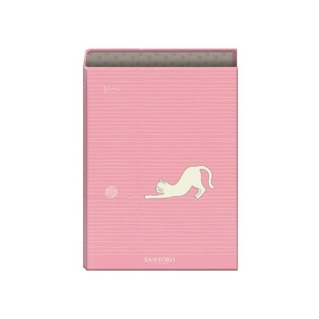 Dohe Santoro Felines Carpeta de 4 Anillas Formato Folio - Cubierta de Carton Forrado - Anillas Niqueladas de 40mm