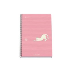 Dohe Santoro Felines Quaderno a spirale con copertina rigida - Formato Folio da 80 fogli da 90 gr - Fogli con griglia da 4 mm
